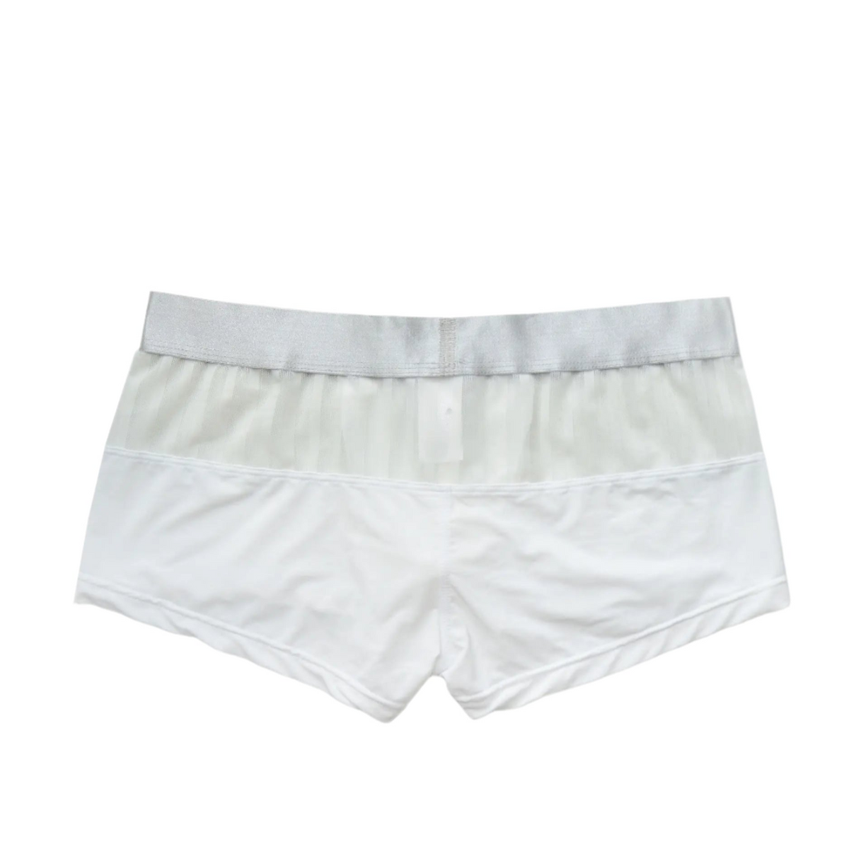 White Men’s Designer Striped Sheer Mesh Boxer Brief - pridevoyageshop.com - gay men’s thongs, boxers, briefs and jockstraps