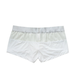 White Men’s Designer Striped Sheer Mesh Boxer Brief - pridevoyageshop.com - gay men’s thongs, boxers, briefs and jockstraps