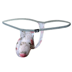 White Men’s Floral Fever Thong - pridevoyageshop.com - gay men’s thongs, boxers, briefs and jockstraps