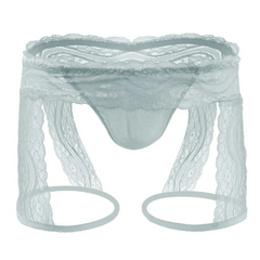 White Men’s Kinked Up Floral Lace Boxers - pridevoyageshop.com - gay men’s thongs, boxers, briefs and jockstraps