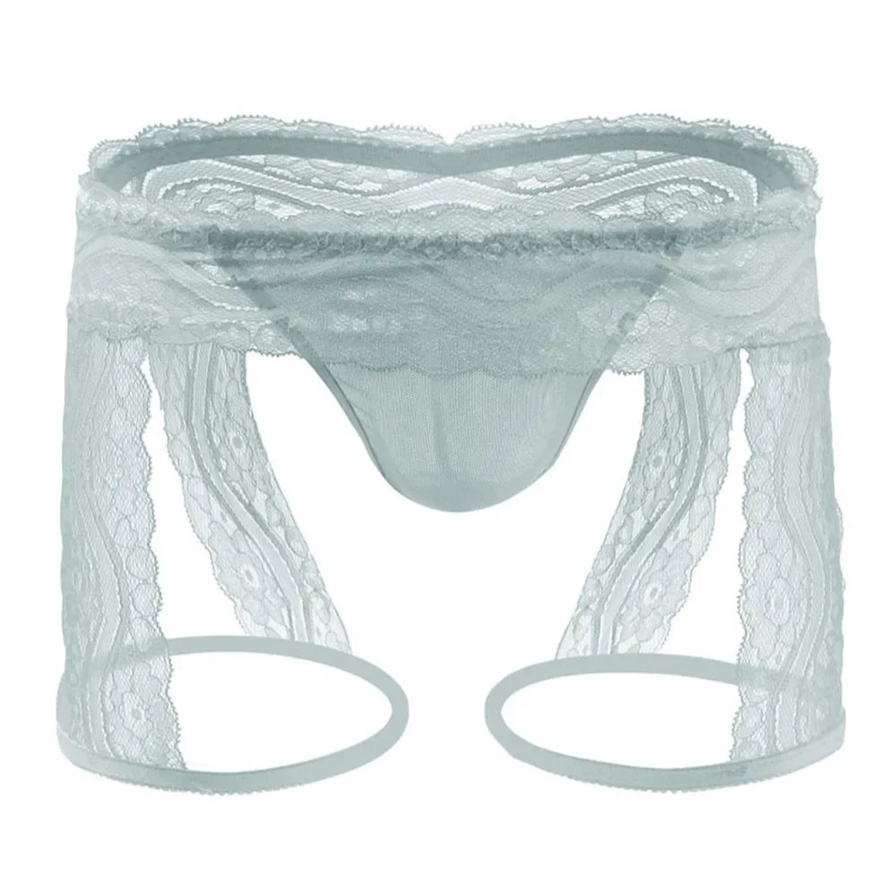 White Men’s Kinked Up Floral Lace Boxers - pridevoyageshop.com - gay men’s thongs, boxers, briefs and jockstraps