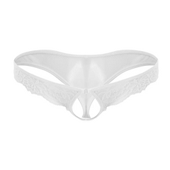 White Men’s Lace Rendezvous Peephole Panties - pridevoyageshop.com - gay men’s thongs, boxers, briefs and jockstraps