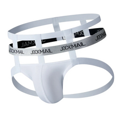 White Men’s Multi-Strap Cage Bare Thongs - pridevoyageshop.com - gay men’s thongs, boxers, briefs and jockstraps