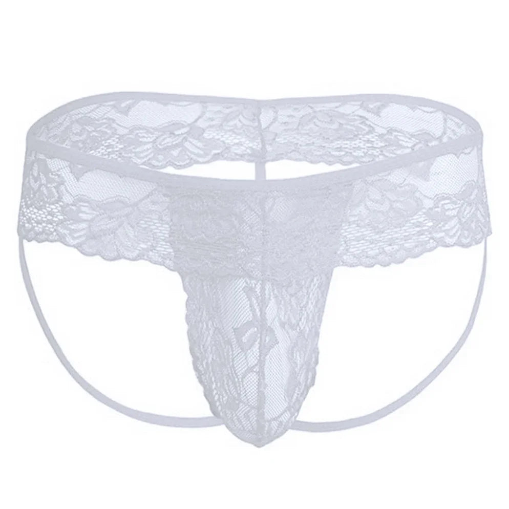 White Men's Queer Lace Cage Thong - pridevoyageshop.com - gay men’s thongs, boxers, briefs and jockstraps
