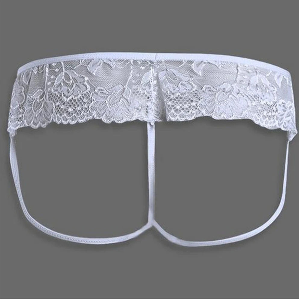White Men's Queer Lace Cage Thong - pridevoyageshop.com - gay men’s thongs, boxers, briefs and jockstraps