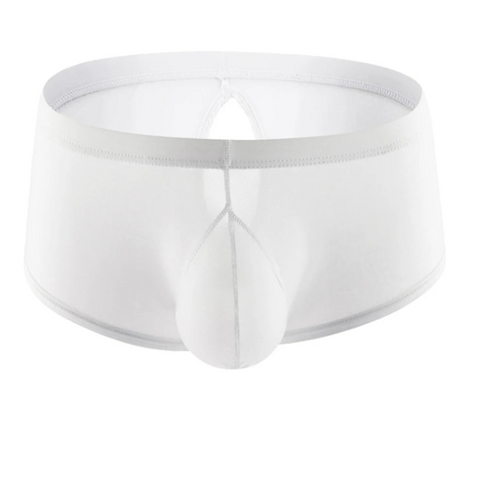White Wide Open Boxer Briefs – Pouch & Backless - pridevoyageshop.com - gay men’s thongs, boxers, briefs and jockstraps