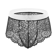 White and white Femme Sissy Bad & Bow Lace Briefs - pridevoyageshop.com - gay men’s thongs, boxers, briefs and jockstraps