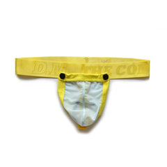 Yellow Men’s D.M. Detachable Pouch Cock Ring Mesh Thong - pridevoyageshop.com - gay men’s thongs, boxers, briefs and jockstraps
