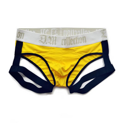 Yellow Men’s D.M. Garter Briefs - pridevoyageshop.com - gay men’s thongs, boxers, briefs and jockstraps