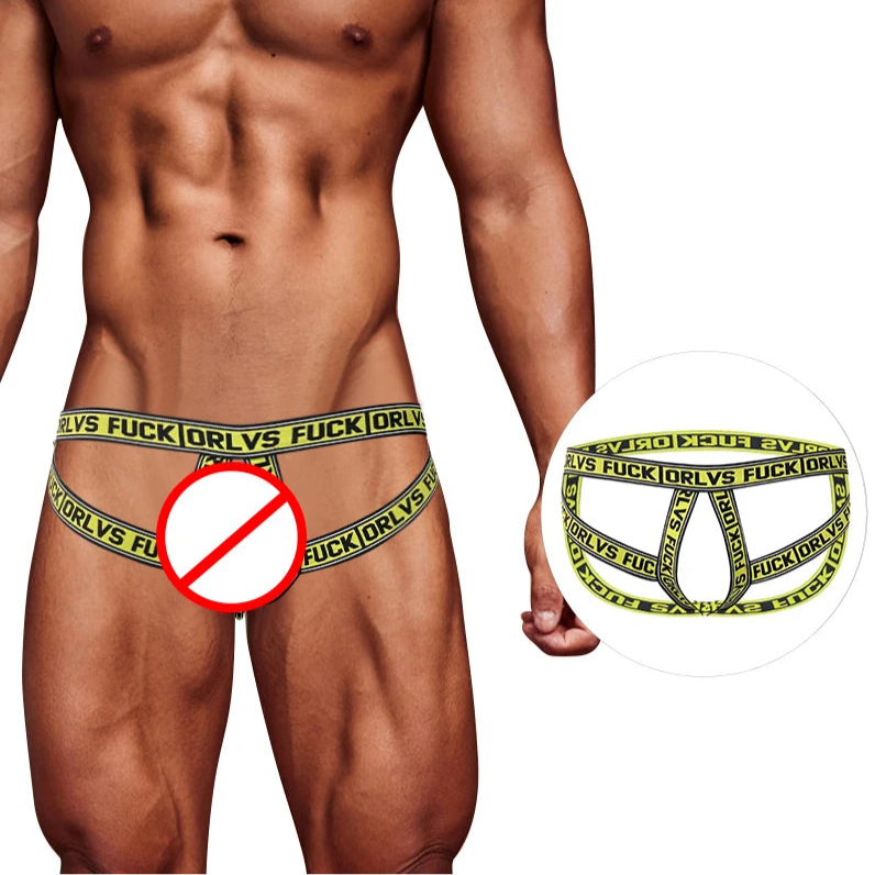 Yellow Men’s Fuck Strapped Bare Jockstrap - pridevoyageshop.com - gay men’s thongs, boxers, briefs and jockstraps