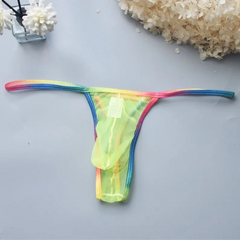 Yellow Men’s Rainbow Rapture See Through G String Thong - pridevoyageshop.com - gay men’s thongs, boxers, briefs and jockstraps