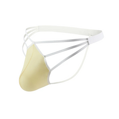 Yellow Men’s Strappy Hung Bulge Cage Thong - pridevoyageshop.com - gay men’s thongs, boxers, briefs and jockstraps