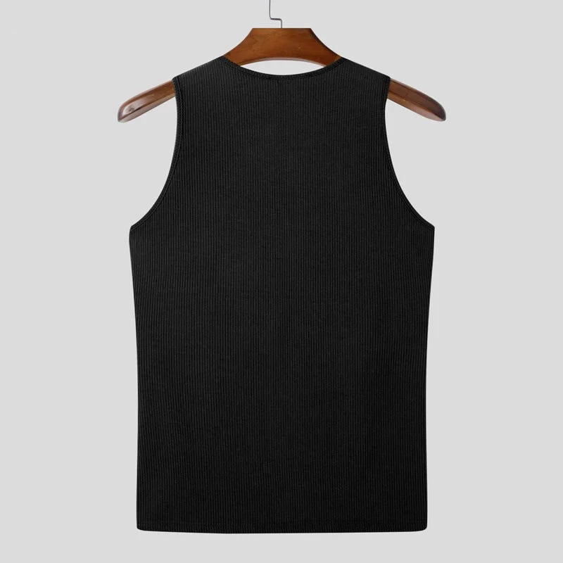 a flat lay of Black Door Unlocked Ribbed Zip Tank - pridevoyageshop.com - gay men's fashion, clubwear, party outfit
