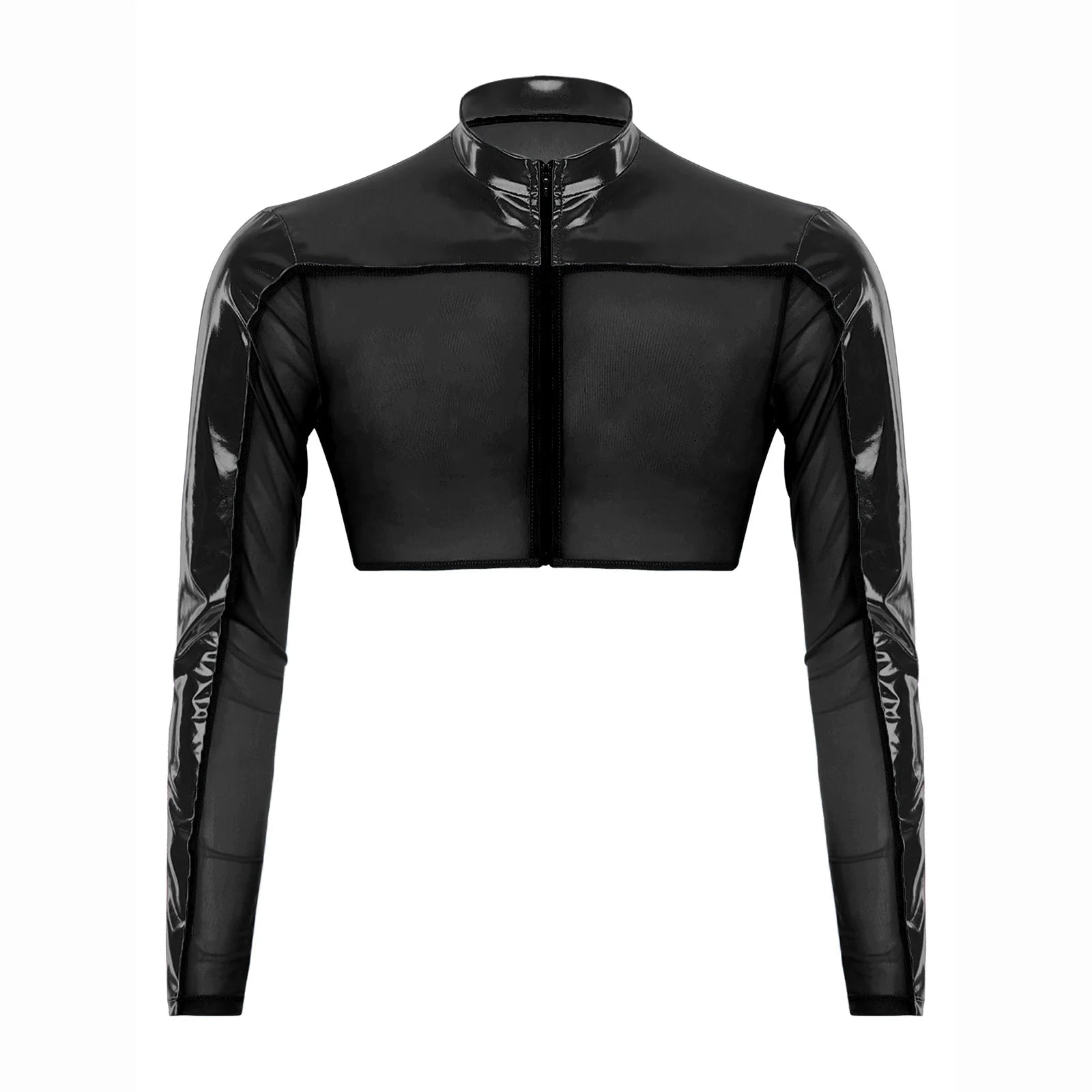 a flat lay of Black Hyperstrike Crop Jacket - pridevoyageshop.com - gay men's fashion, clubwear, party outfit

