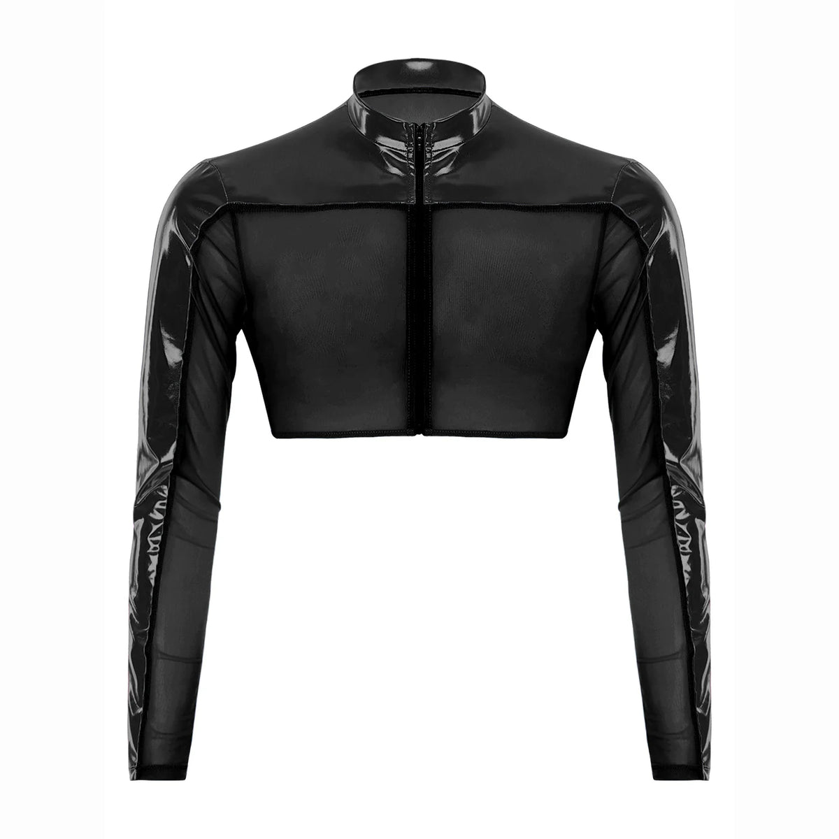 a flat lay of Black Hyperstrike Crop Jacket - pridevoyageshop.com - gay men's fashion, clubwear, party outfit
