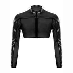 a flat lay of Black Hyperstrike Crop Jacket - pridevoyageshop.com - gay men's fashion, clubwear, party outfit

