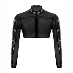 a flat lay of Black Hyperstrike Crop Jacket - pridevoyageshop.com - gay men's fashion, clubwear, party outfit

