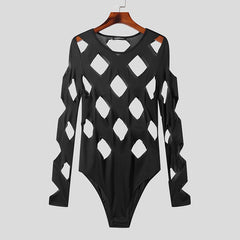 a flat lay of Black No Talking Cutout Bodysuit - pridevoyageshop.com - gay men's lingerie, bodywear, fetish wear
