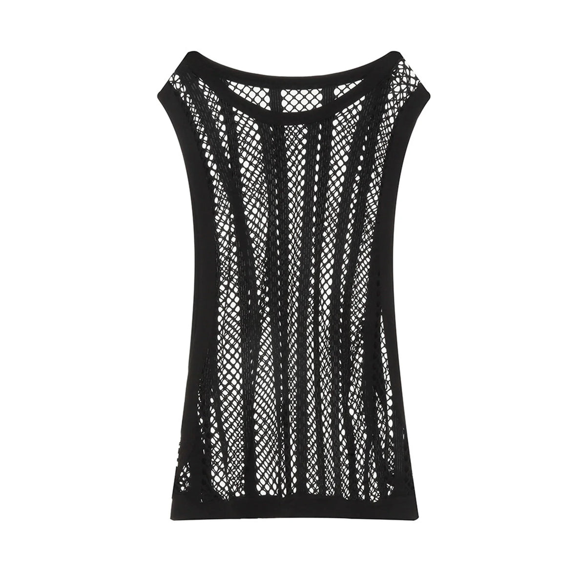a flat lay of Black Pool Queen Net Top - pridevoyageshop.com - gay men's fashion, clubwear, party outfit
