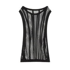 a flat lay of Black Pool Queen Net Top - pridevoyageshop.com - gay men's fashion, clubwear, party outfit
