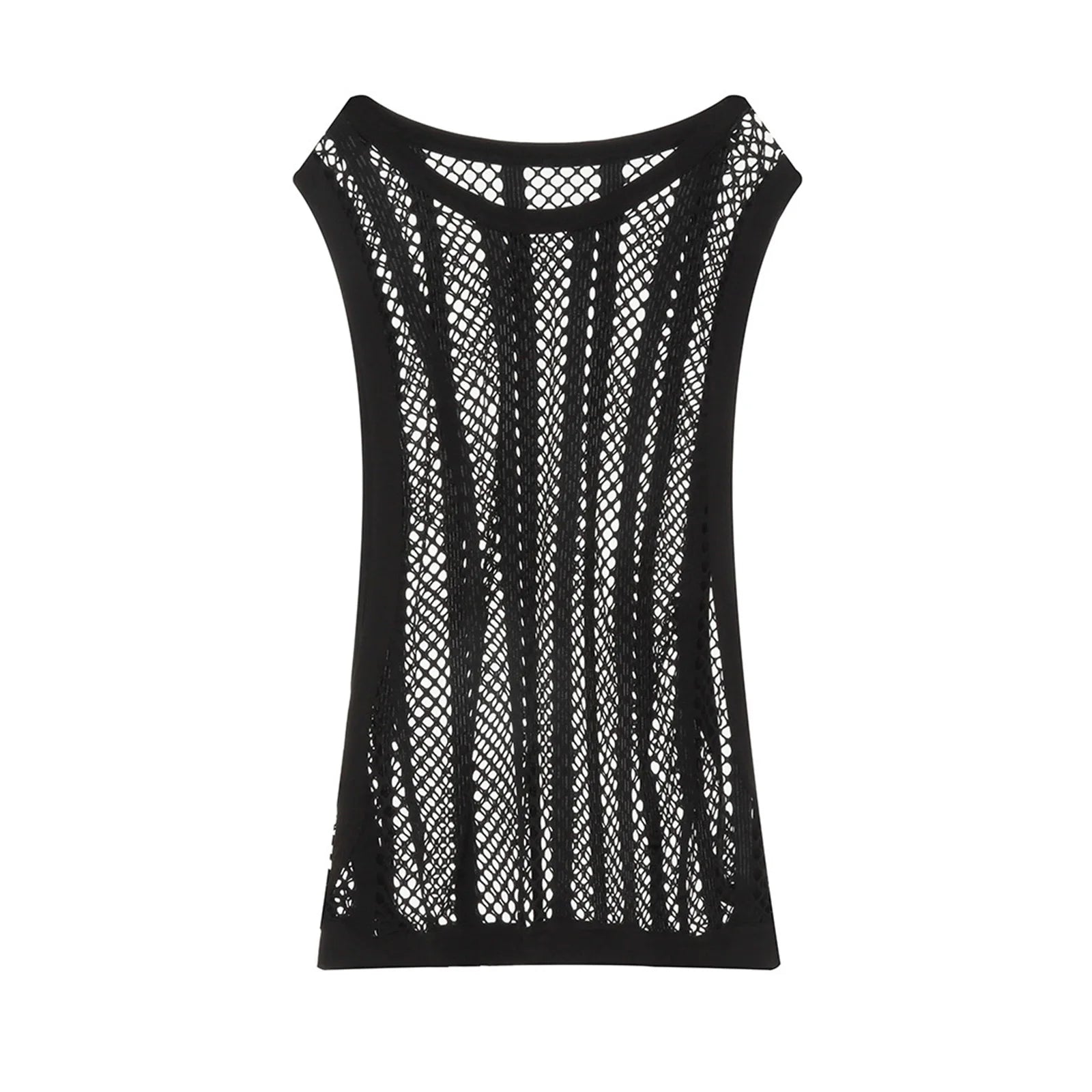 a flat lay of Black Pool Queen Net Top - pridevoyageshop.com - gay men's fashion, clubwear, party outfit
