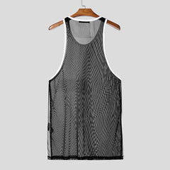 a flat lay of Black The Proposition Mesh Tank - pridevoyageshop.com - gay men's fashion, clubwear, party outfit
