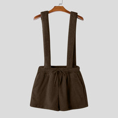 a flat lay of Brown Sugar Pup Suspender Romper - pridevoyageshop.com - gay men's lingerie, bodywear, fetish wear
