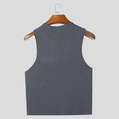 a flat lay of Gray Runway Brat Ribbed Crop - pridevoyageshop.com - gay men's fashion, clubwear, party outfit
