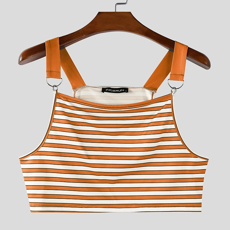 a flat lay of Orange Sailor Flirt Suspender Crop - pridevoyageshop.com - gay men's fashion, clubwear, party outfit
