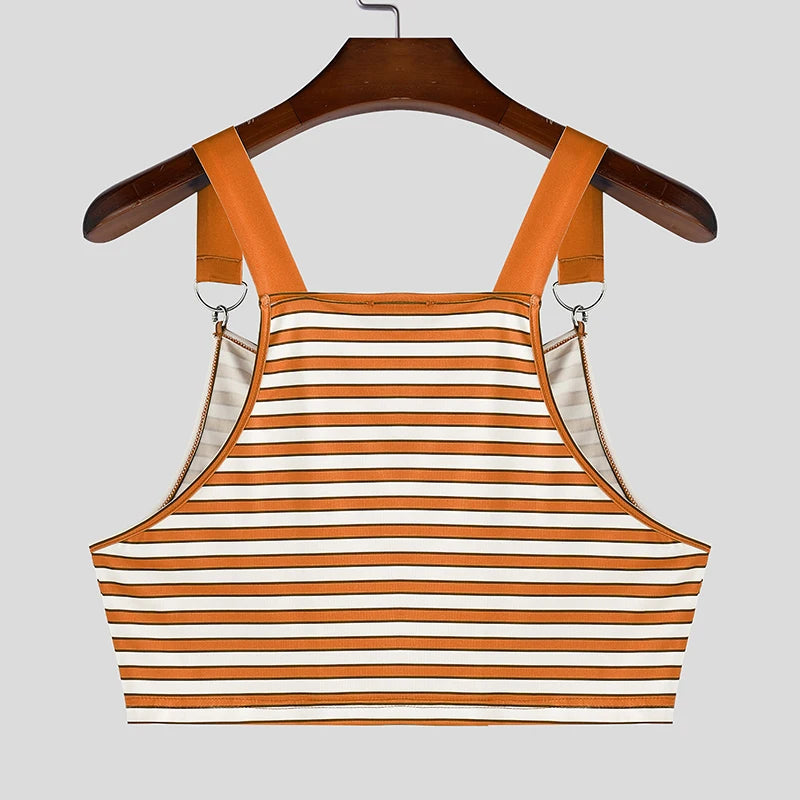 a flat lay of Orange Sailor Flirt Suspender Crop - pridevoyageshop.com - gay men's fashion, clubwear, party outfit
