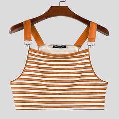 a flat lay of Orange Sailor Flirt Suspender Crop - pridevoyageshop.com - gay men's fashion, clubwear, party outfit
