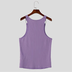 a flat lay of Purple Boystown Buckle Baby Ribbed Tank - pridevoyageshop.com - gay men's fashion, clubwear, party outfit
