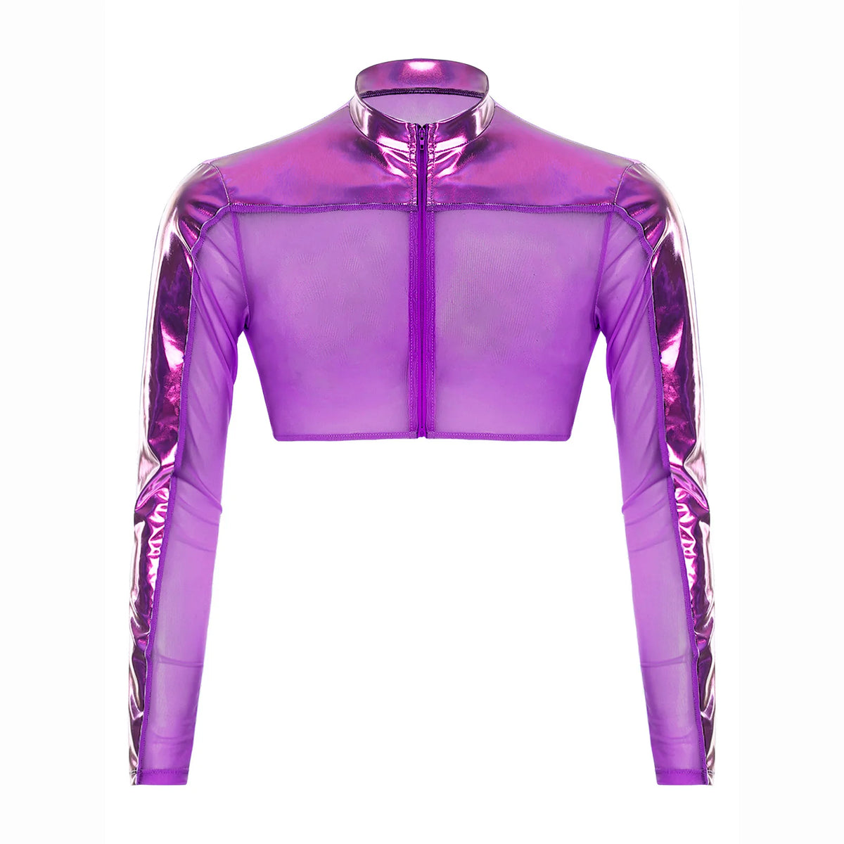 a flat lay of Purple Hyperstrike Crop Jacket - pridevoyageshop.com - gay men's fashion, clubwear, party outfit
