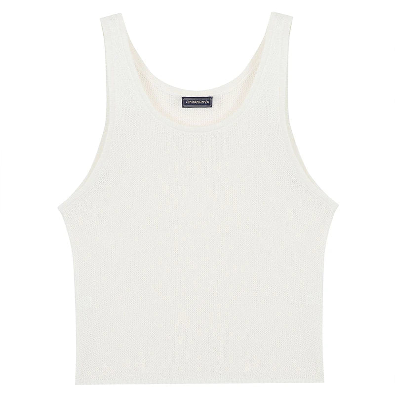 a flat lay of White Marina Gossip Mesh Top - pridevoyageshop.com - gay men's fashion, clubwear, party outfit
