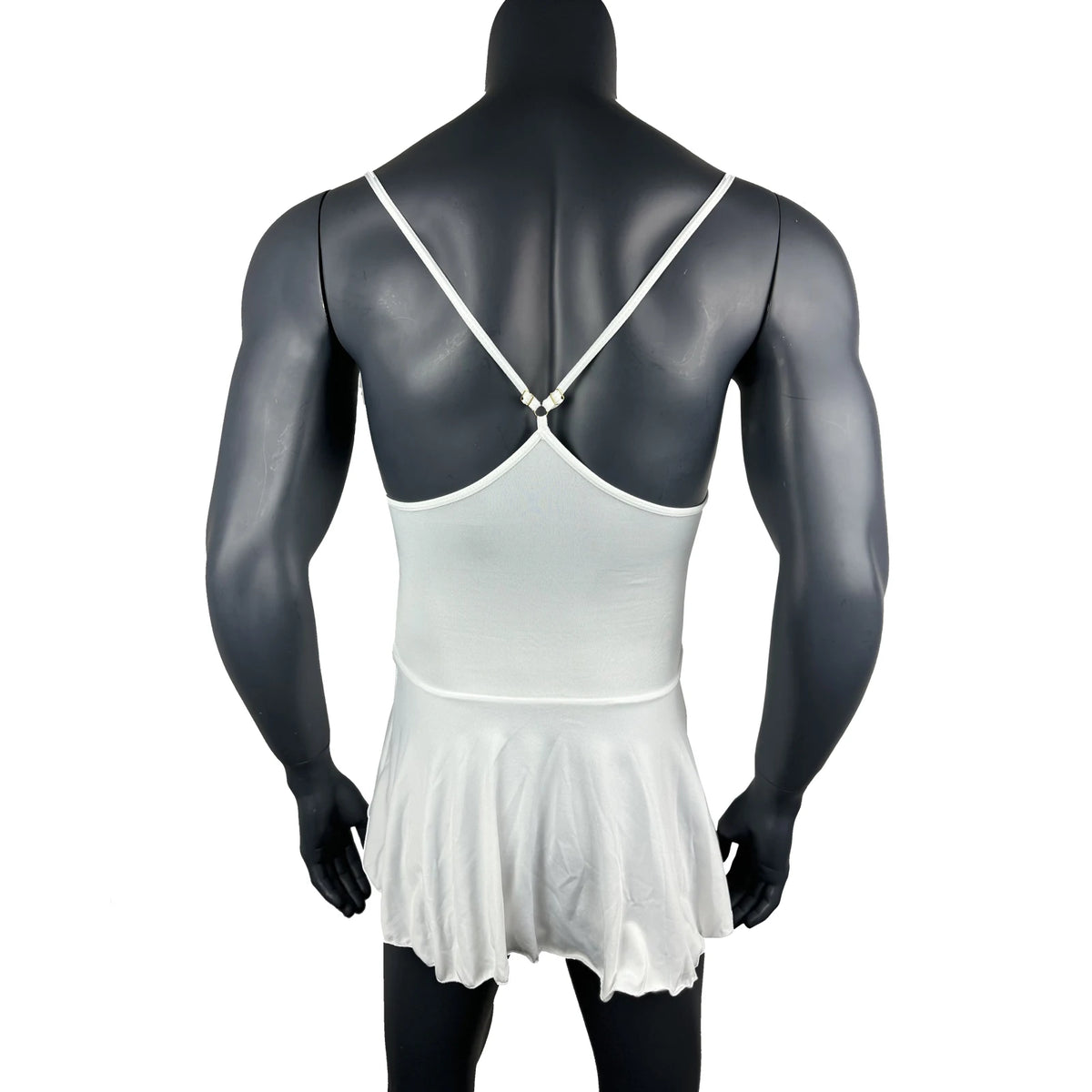 a flat lay of White Powerplay Sissy Chemise - pridevoyageshop.com - gay men's lingerie, bodywear, fetish wear
