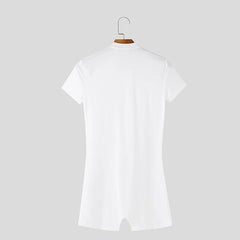 a flat lay of White Ramrod V‑Zip Bodysuit - pridevoyageshop.com - gay men's lingerie, bodywear, fetish wear
