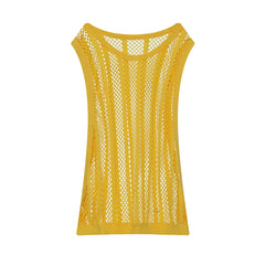 a flat lay of Yellow Pool Queen Net Top - pridevoyageshop.com - gay men's fashion, clubwear, party outfit
