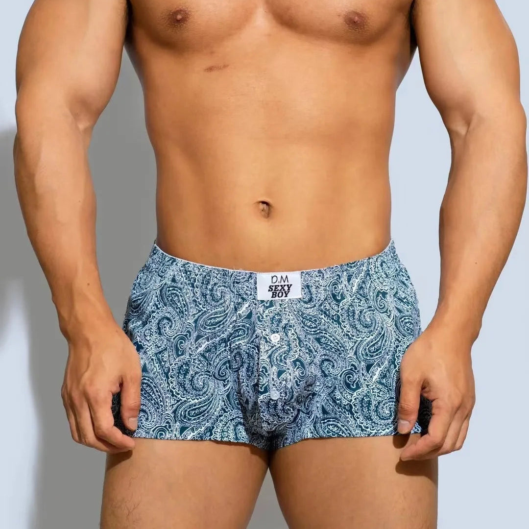 a hot man in Midnight Paisley DM Paisley Boxers - pridevoyageshop.com - gay men’s thongs, boxers, briefs and jockstraps
