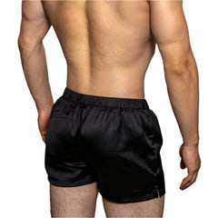 a hot man in black DM Dirty Night Silk Boxers - pridevoyageshop.com - gay men’s thongs, boxers, briefs and jockstraps