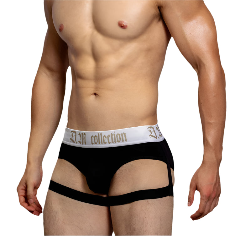 a hot man in black Men’s D.M. Garter Briefs - pridevoyageshop.com - gay men’s thongs, boxers, briefs and jockstraps