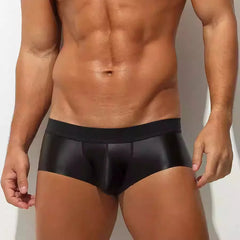 a hot man in black Men's Slick Seduction Ice Silk Boxers - pridevoyageshop.com - gay men’s thongs, boxers, briefs and jockstraps