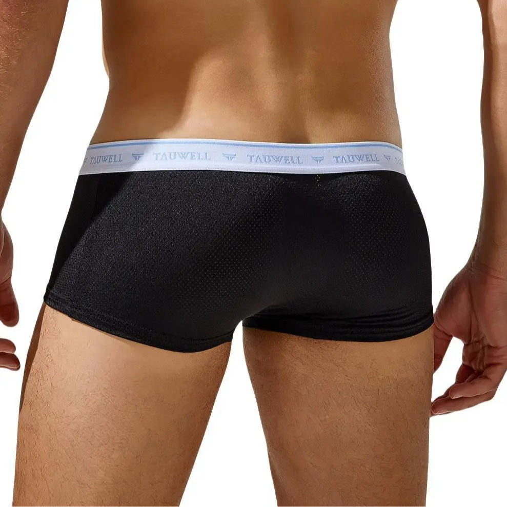 a hot man in black TAUWELL White Collar Mini Trunks - pridevoyageshop.com - gay men’s thongs, boxers, briefs and jockstraps