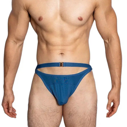 a hot man in blue DM Men’s Tummy Strap Jock Briefs - pridevoyageshop.com - gay men’s thongs, boxers, briefs and jockstraps