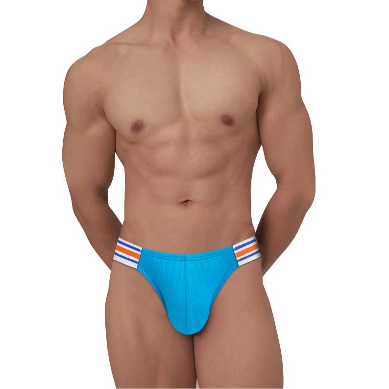 a hot man in blue Men’s “Sporty Bulge” Low-Rise Brief - pridevoyageshop.com - gay men’s thongs, boxers, briefs and jockstraps