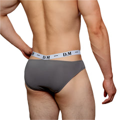 a hot man in dark gray DM Men’s Bulge-Boost Low-Rise Brief - pridevoyageshop.com - gay men’s thongs, boxers, briefs and jockstraps
