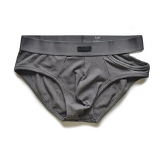a hot man in gray DM Men’s “Side-Slit” Cutout Brief - pridevoyageshop.com - gay men’s thongs, boxers, briefs and jockstraps
