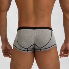 a hot man in gray Men's Ribbed Rendezvous Mini Trunks - pridevoyageshop.com - gay men’s thongs, boxers, briefs and jockstraps
