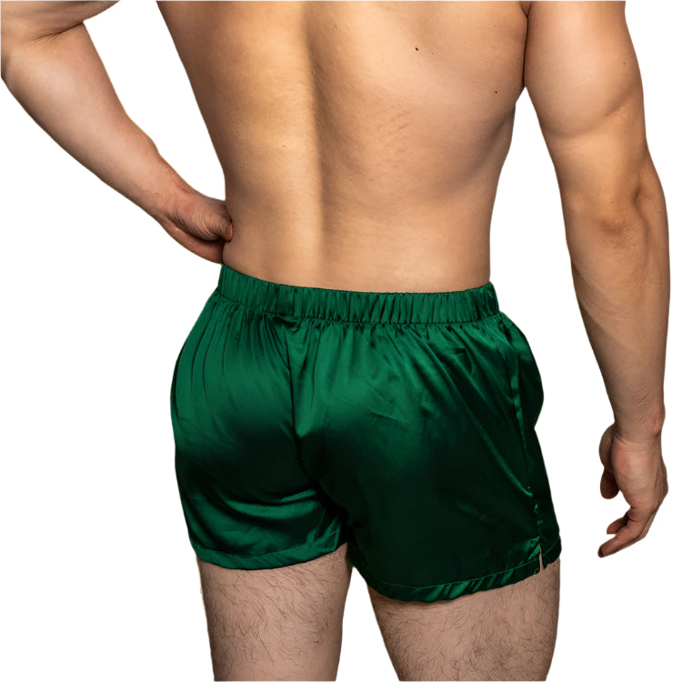 a hot man in green DM Dirty Night Silk Boxers - pridevoyageshop.com - gay men’s thongs, boxers, briefs and jockstraps