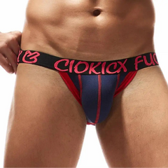 a hot man in navy blue Men’s Fuck Colorblock Jockstrap - pridevoyageshop.com - gay men’s thongs, boxers, briefs and jockstraps