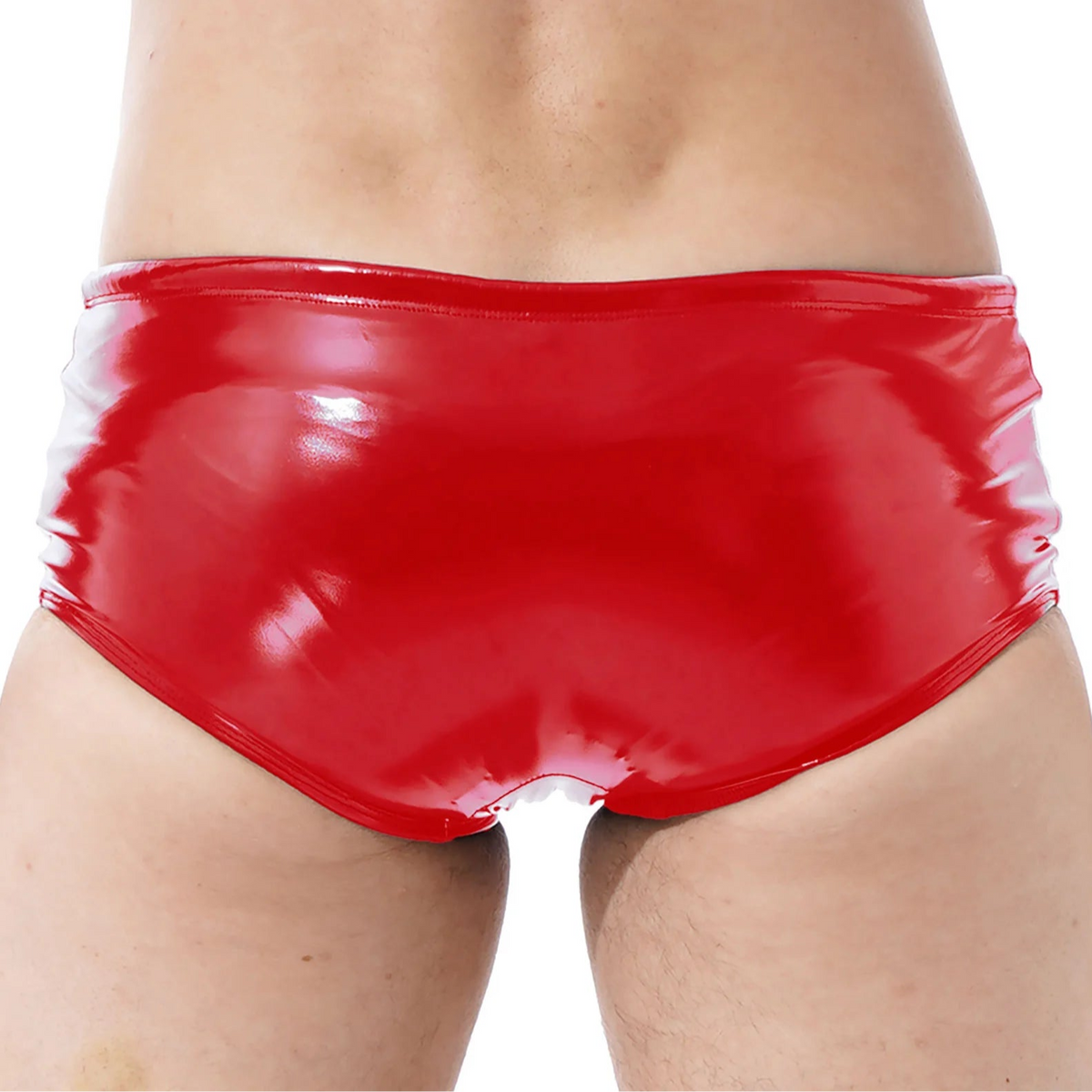 a hot man in red Men’s High-Shine Drawstring Glossy Boxers - pridevoyageshop.com - gay men’s thongs, boxers, briefs and jockstraps